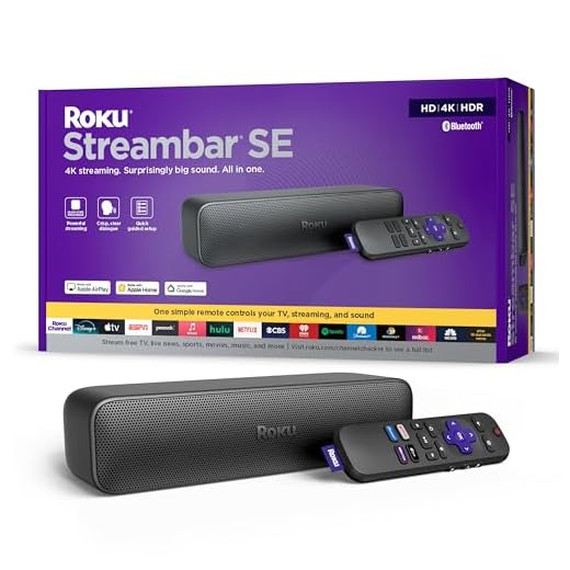 Roku Streambar SE | 2-in-1 TV Soundbar with Built-in 4K/HD/HDR Streaming, Premium Speakers, & Enhanced Speech Clarity for Crisp, Clear Dialogue - Quick Guided Simple Setup