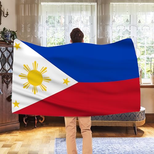Image of AhfuLife 4Pcs Philippines Flag 3x5 Ft, Large Filipino Flag National Flags for Outside - Double Side with Brass Eyelets for World Cup Party Decorations, Soccer Party Bar Garden Decoration Indoor Outdoor