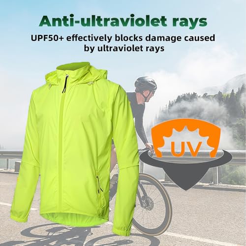 Chaqueta rompeviento para ciclismo hombre verde miniatura 5