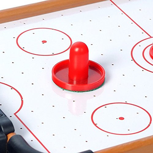 WIN.MAX Mini Air Hockey Tisch mit Zubehör Airhockey-Tisch Spielfeld Schiebern Pucks Puscher und Torzähler Tischspiel für Groß und Klein Holz – Bild 3