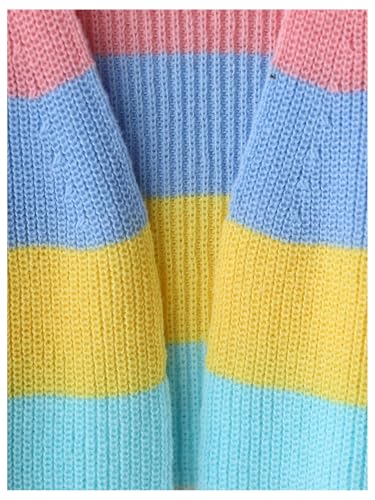 OYOANGLE Girl's Colorful Open Front Long Cardigan Cute Long Sleeve Knit Outerwear Coat4