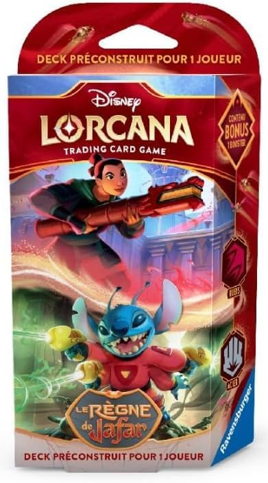 Ravensburger Disney Lorcana TCG: Pre-built Deck 1 Player Kingdom of Jafar - Mulan & Stitch, Ages 8, Multicolored