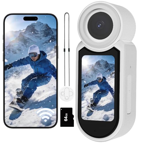 2.7K 64G Thumb Action Camera Mini Body Camera with Magnetic Lanyard for Hands-Free POV Vlogging...