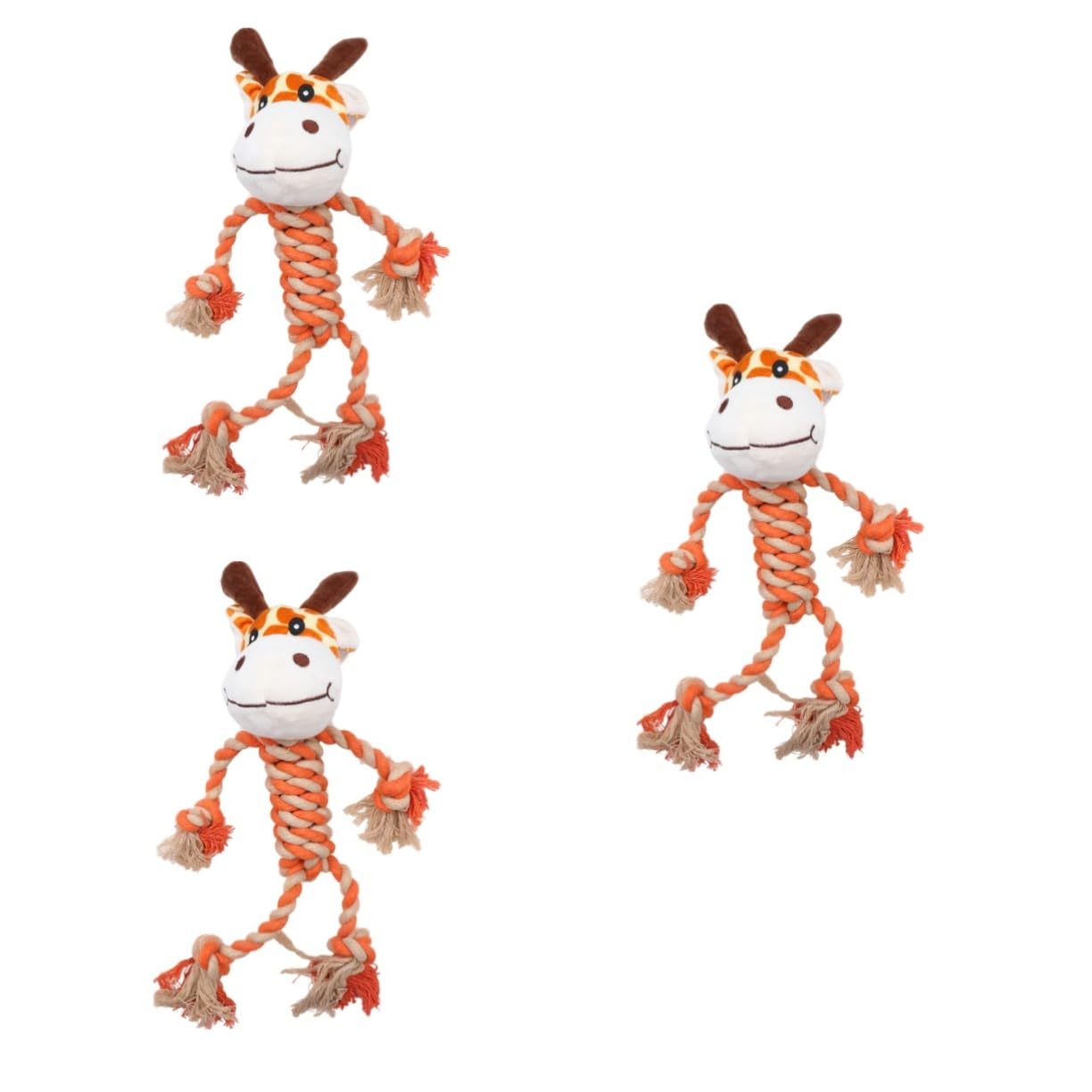 BESPORTBLE 3pezzi Giocattolo Educativo Cotone Per Cani Giocattolo Masticabile Forma Di Giraffa Per Intrattenimento e Pulizia Denti Per Giochi e Attività Di Masticazione