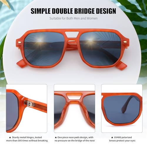 FEISEDY Polarized Aviator Sunglasses Men Women, Retro 70s Style Design - UV400 Protection, Driving & Daily Wear B02034