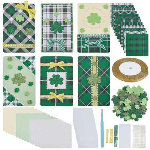 Catálogo para Comprar On-line Kits de fabricación de tarjetas del mes. 48 FREEBLOSS - Juego de 15 tarjetas de bricolaje para hacer tarjetas de felicitación con temática de trébol de San Patricio, kit de fabricación de tarjetas para adultos, kits...
