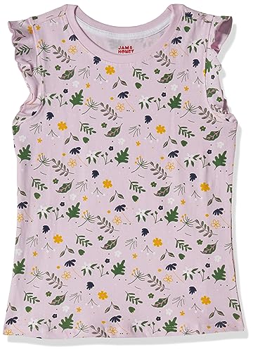 Image of Amazon Brand - Jam & Honey Girls Cotton Graphic Printed Half Sleeves T-Shirt | Regular Fit | Soft & Breathable | Age 2-8 Years (Available in Pack of 5 & Pack of 3)