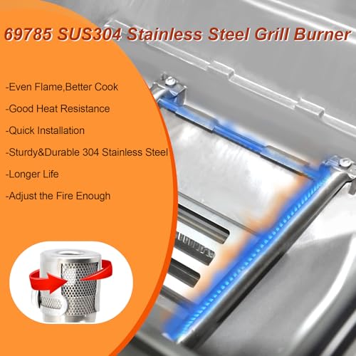 Image of Grill Parts for Weber E-210, E-220, S-210, S-220 Spirit I&II 200 Series with Front-Mounted Control 7635 Flavorizer Bars 7637 Grill Grates 69785 Grill Burners Replacement for Weber