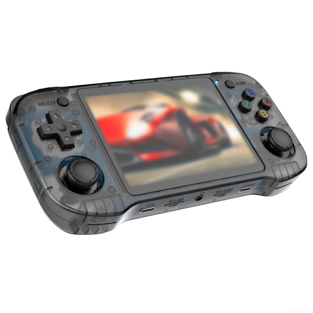 Retro R46H Consola de juegos portátil 4 5 pulgadas HD IPS Display Open Source para Linux soporta juegos clásicos y material ABS (R46H-64G negro)