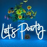 Let's Party Neon Sign, LED Neon Lights for Bedroom Wall Decor, Art Decorative Lights for Bachelorett