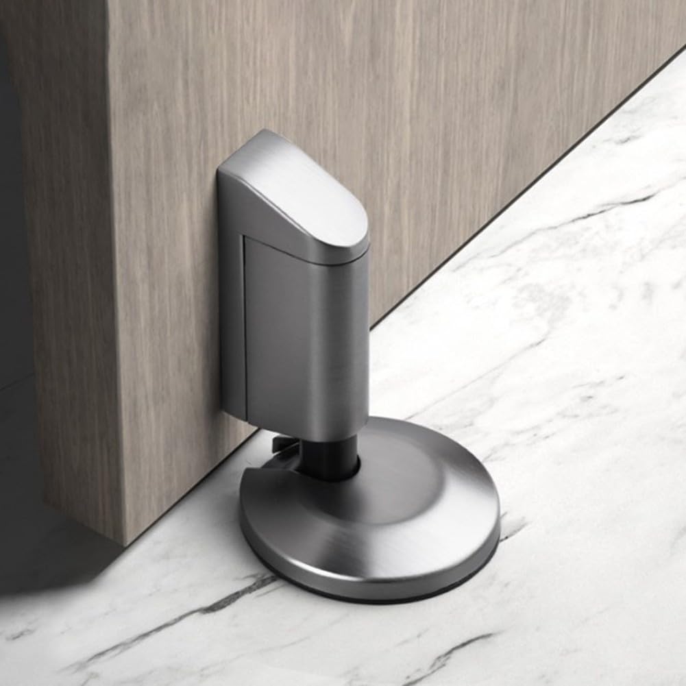 tope de puerta， Tope de puerta anticolisión for dormitorio, baño, sin perforaciones, silencioso, for puerta de suelo.(Gray)
