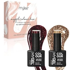 MYGEL by Mylee Gel Nail Polish Colour Set 2x10ml – UV/LED Soak-Off Nail Art Manicure Pedicure for Professional, Salon…