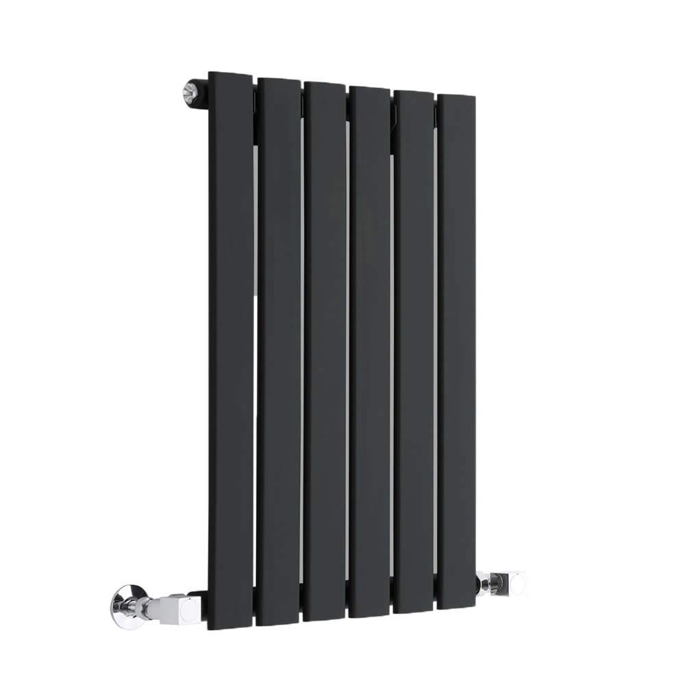 Milano Black Alpha Horizontal Single Flat Panel Radiator - 635Mm X 420Mm