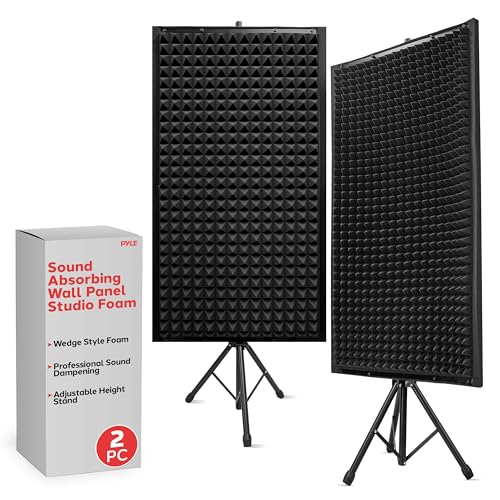 Pyle Sound Reducing Foam Wall Panels (2), Professional Studio Acoustic Isolation & Noise Dampening...