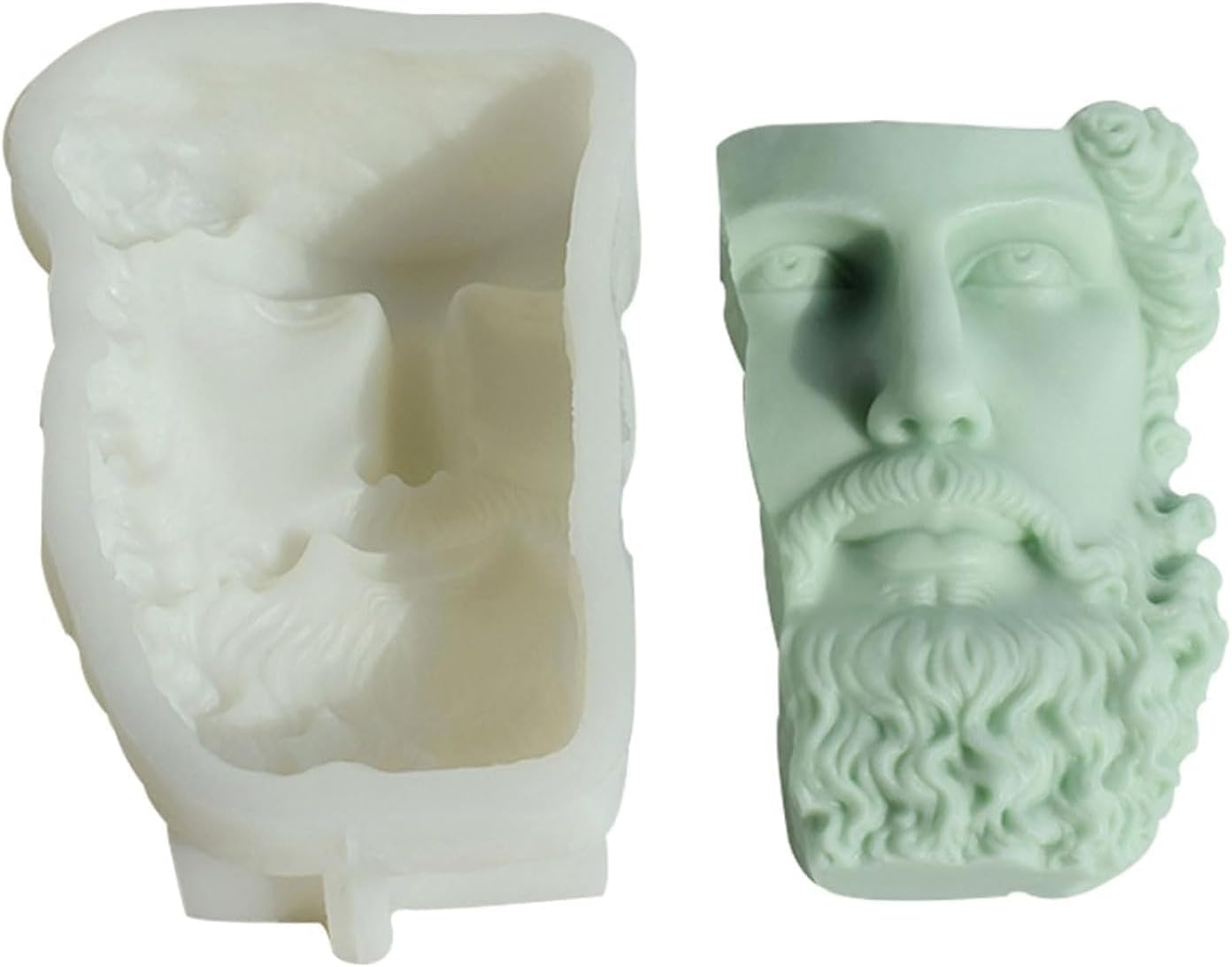 FirstTry Body Shape Candle Molds I 3D Half Face David Head Abstract Sculpture Statue Mould I for DIY Handmade Ornament Aromatherapy Clay Resin Casting Art Craft Making Soap Home Party Decoration (B)