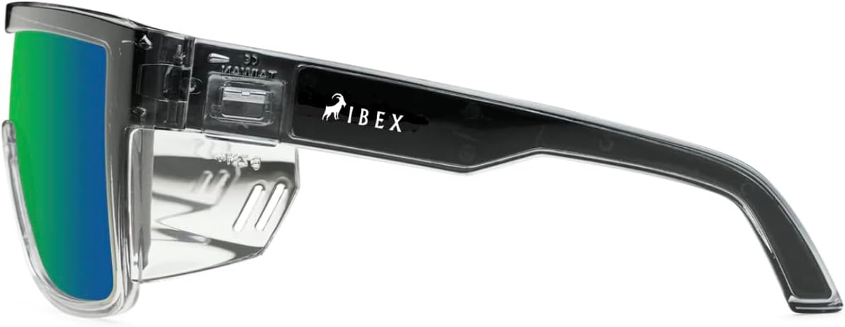 IBEX The GOAT Safety Sunglasses ANSI Z87+ Certified, Ultra UV 400 Protection, Mirror Lenses and Black Frame, Men, Women, Outdoor/Sports, Surf, Construction, Work, PPE - Image 3