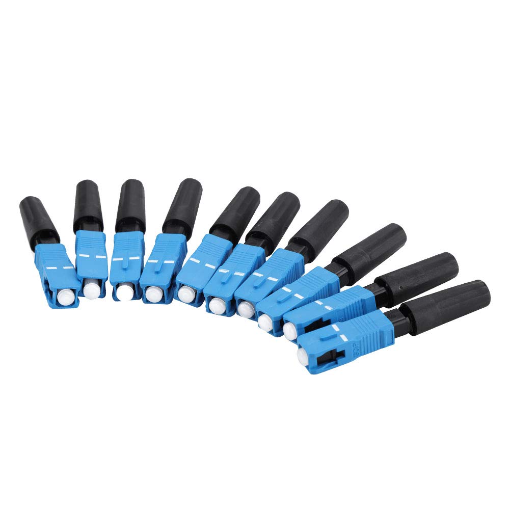 Jeanoko 100Pcs Connecteur de Fibre Optique intégré SC Adaptateur de Connexion de connecteur Rapide Rapide à Froid pour FTTH