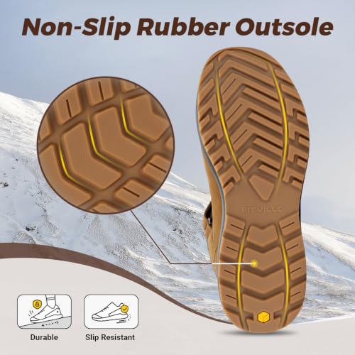Image of FitVille Wide Width Mens Winter Boots Fur Lined Extra Wide Snow Boot Lightweight Non Slip Outdoor Mens Diabetic Shoes for Flat Feet