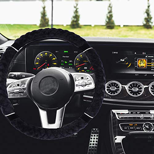 FAVOMOTO Tampa Do Volante Carro de Pelúcia Quente Tampa Do Volante Acessórios Antiderrapantes Do Car