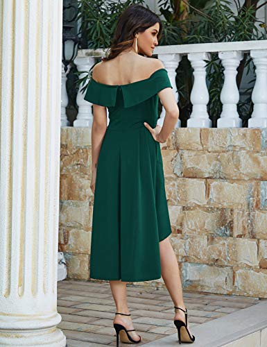 Dresses For Womens For Formal Party Vintage 1950S High Low Off The Shoulder Dress Dark Green L #TOP3