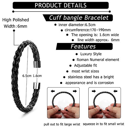 Set 3 pulseras clásicas trenzadas para hombre miniatura 4