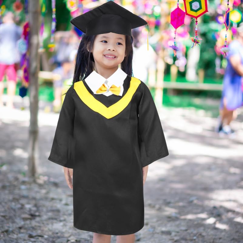 Gorra y vestido de graduación para niños disfraz preescolar con birrete de borla ajustable 4