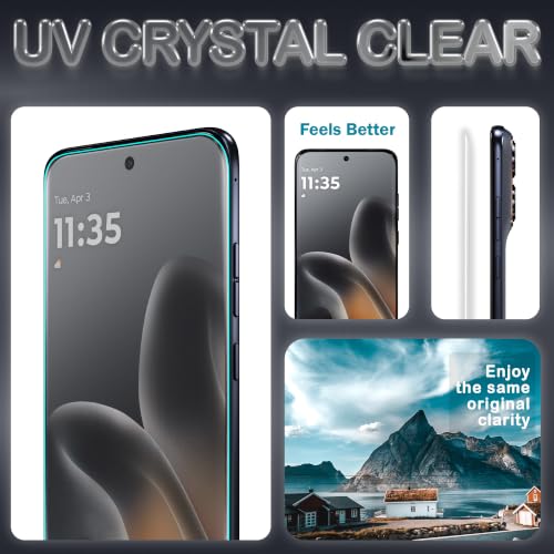 Image of FIRST MART Matte UV Tempered Glass for Motorola Edge 70 Pro & Motorola Edge 70 Fusion 5G | Anti-Glare Curved Screen Protector, 9H Scratch Resistant, Fingerprint Compatible, Case-Friendly | Pack of 1