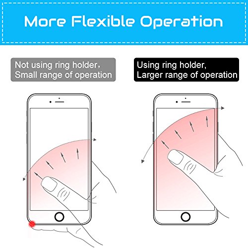 PYFK Transparent Cell Phone Ring Holder, 360 Degree Rotation, Finger Grip Stand Holder, Compatible with iPhone X, iPhone 8/8 Plus, iPhone 7/7 Plus, Samsung Galaxy S8 etc. (4 Silver)