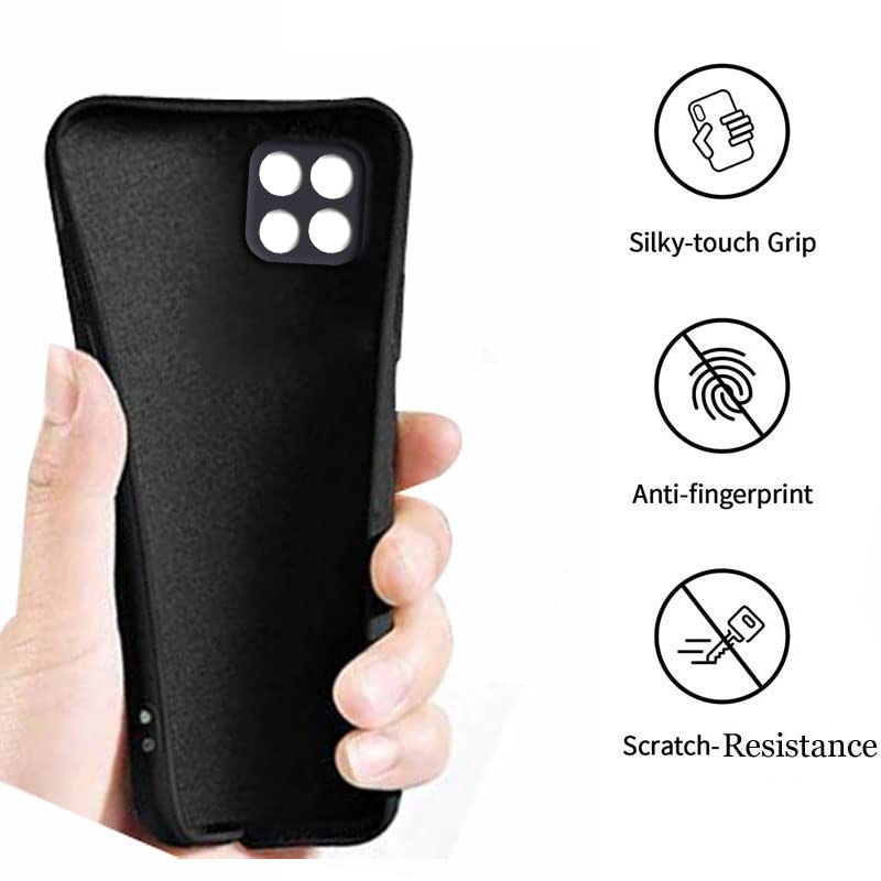 Image of A rtistque Liquid TPU Silicone Matte Shockproof Flexible with Camera Protection Soft Back Cover Case for Xiaomi Poco C3 - Black