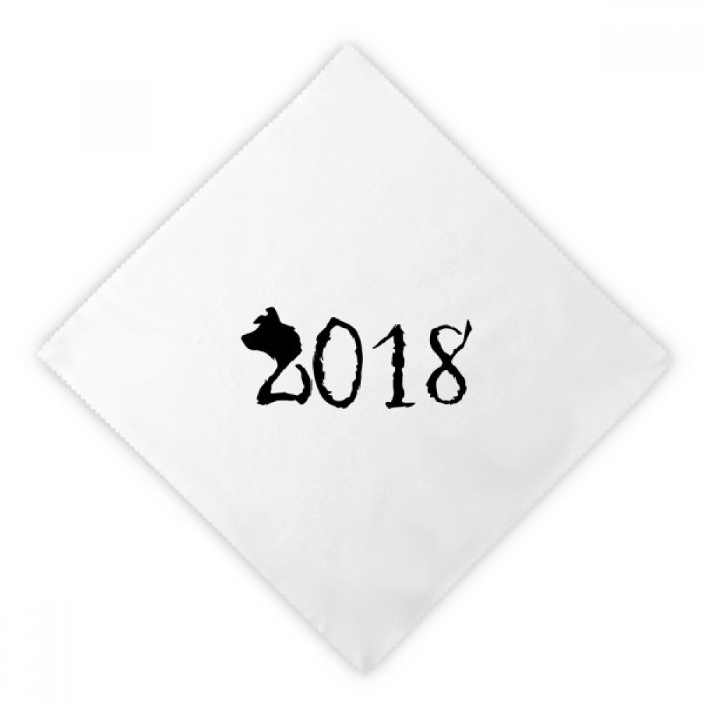 Serviettes de table en tissu blanc pour dîner du Nouvel An grand chien multicolore