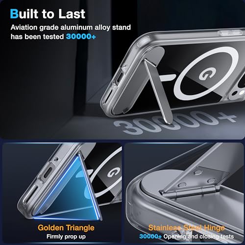 Image of for Google Pixel 9 Pro XL Case with MagSafe[Adjustable Kickstand][Charge While Standing][Military Shockproof][Anti-Yellowing] Transparent Soft Silicone Bumper Pixel 9 Pro XL Phone Case,Clear