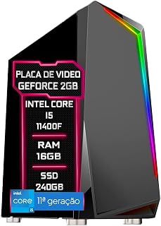 PC Gamer Blue PC Intel Core i5 11400f (11ª Geração) 16GB DDR4 3000mhz Geforce 2GB SSD 240GB