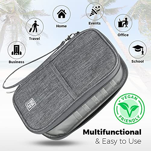 Travel Document Organizer, Family Passport Holder, Premium Wallet For Women And Men, Portable & Foldable Case For Cards, Boarding Pass, Id, Money, Tickets With Zipper & Excellent Materials #TOP5