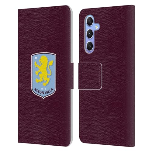 Étui Samsung Galaxy A34 5G protecteur avec fentes cartes motif Aston Villa Grenat