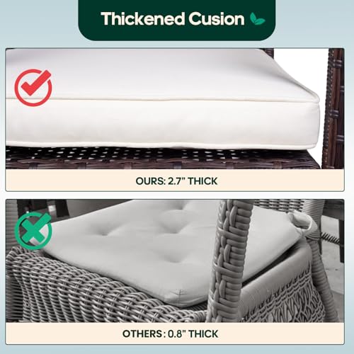 Niubya 3 Piece Wicker Rocking Chair Patio Furniture Sets thumb #4