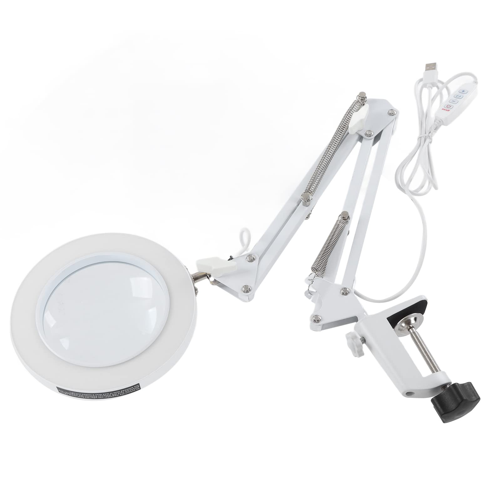 Lampada da Lettura con Clip, Lente d'ingrandimento in Lega di Alluminio con Luce, Lente 5X 3 modalità 11 luminosità Lampada con Morsetto Pieghevole per Libri, Scrivania, Lettura Artigianale