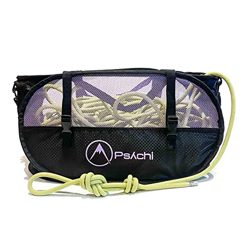 Psychi - Bolsa para Cuerda y Material de Escalada - con Asas de Transporte y Tiras para Fijar Aparejos - Morado Cover