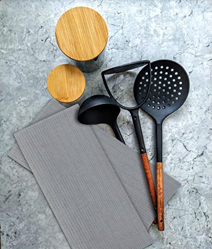 Ruvanti 100% Cotton Waffle Kitchen Towels, Dish Towels For Kitchen, Washable Dish Cloths, Soft Tea Towels, Super Absorbent For Cleaning, Dishcloth For Quick Drying, 15X29, 6 Pack - Silver #TOP7