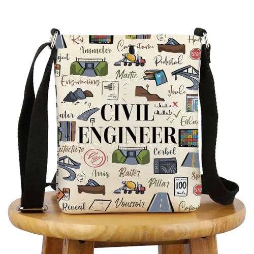 G2TUP Civil Engineer Appreciation Gift Civil Engineer Words Crossbody Bag Future Civil Engineer Civil Engineering Gift