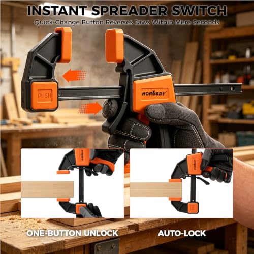 Image of 3-Pack Wood Clamps for Woodworking, 2-Piece 6 inch Bar Clamps with Clamp Connector, Quick-Release Wood Clamps with 150 LBS Load Limit, Wood Clamp Set for Woodworking, Gluing & DIY Projects