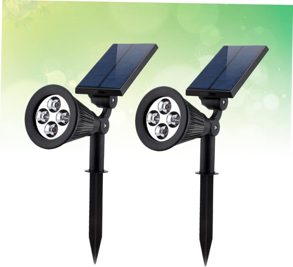 Lurrose 2 Pcs Solar Spotlights 4 LEDs Waterproof RGB Landscape Lights for Outdoor Lawn and Garden Ground Mount Design for Easy Installation