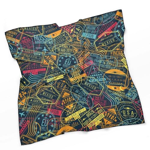 Planet Universe Silk Feeling Scarf Square Satin Breathable Lightweight Neckerchief Silk Scarfs for Women3