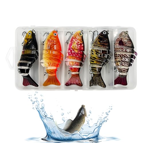 Leurres de pêche multi-articulations à coulée réaliste pour carnassiers en rivière