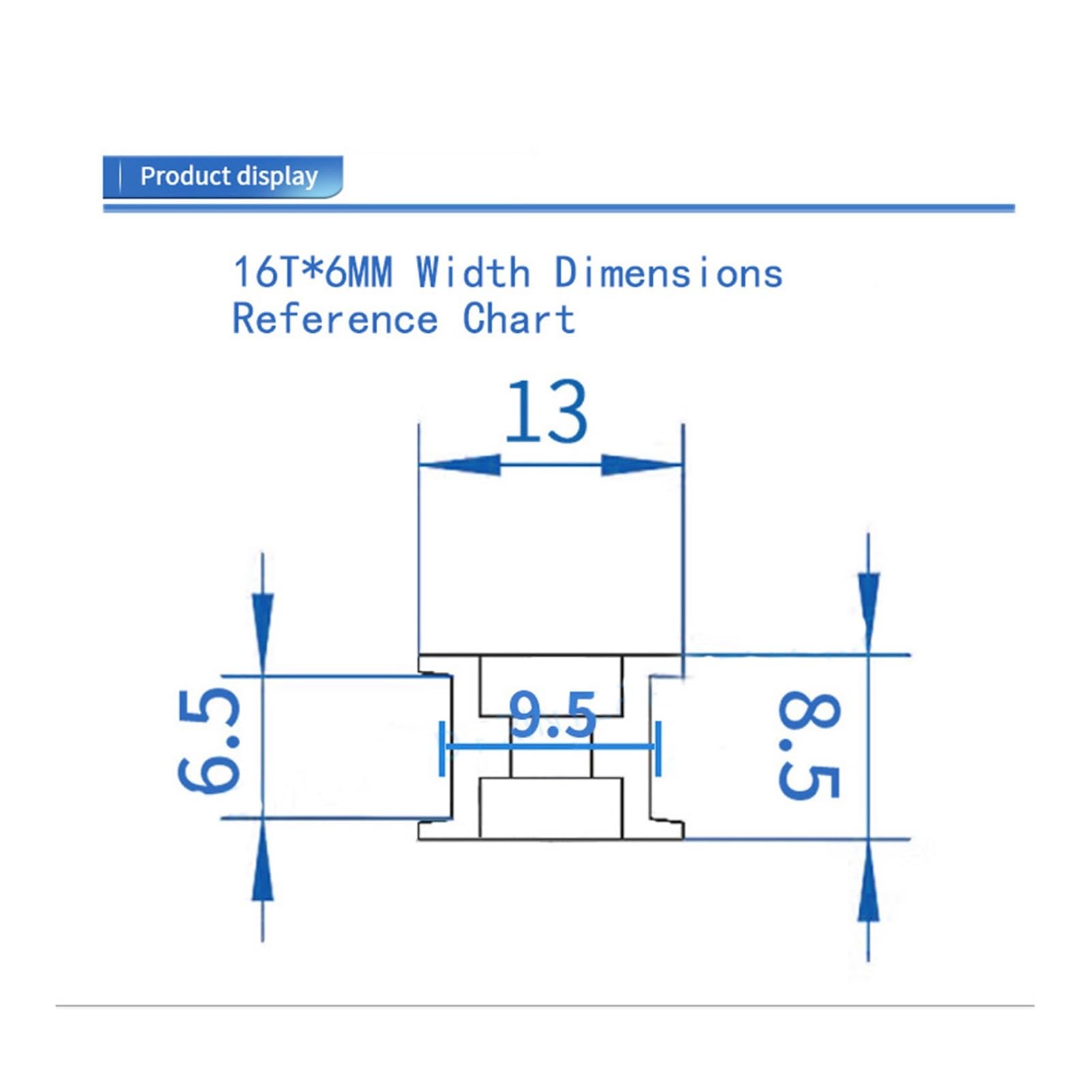 SSIMOO 16T/20T GT2 Synchronrad Riemenscheibe Aluminium Zahnriemen Rundriemen Glatte Umlenkrolle mit/ohne Zahn 3D-Drucker Zubehör Kindly (Size : 20T 6W 3B, Color : 10 Pcs-with Teeth)