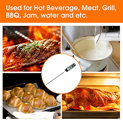 Meat Thermometer Digital Thermometer With Long Probe, Instant Read Cooking Thermometer, Meat Thermometer For Food, Meat, Oil, Milk, Wine, Bbq And Hot Water #TOP7