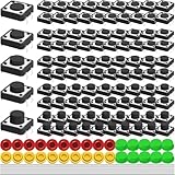 【Dimensions】interrupteur : 12 mm x 12 mm x 6,8 mm ; hauteur du bouton : 4,3 mm x 0,16 pouce. hauteur du bouton : 5 mm x 0,19 pouce ; hauteur du bouton : 6 mm x 0,23 pouce ; hauteur du bouton : 7 mm x 0,27 pouce ; hauteur du bouton : 8 mm x 0,31 pouce ; diamètre intérieur du capuchon coloré : 3,7 mm x 3,7 mm (L x l) ; fil à souder : 100 mm x 0,6 mm/3,93 pouces x 0,02 pouce (L x l).