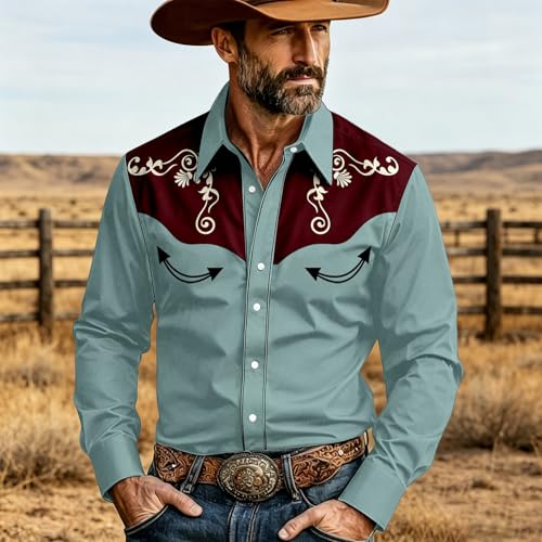 Camisa vaquera para hombre ideal para festivales de verano y eventos 3