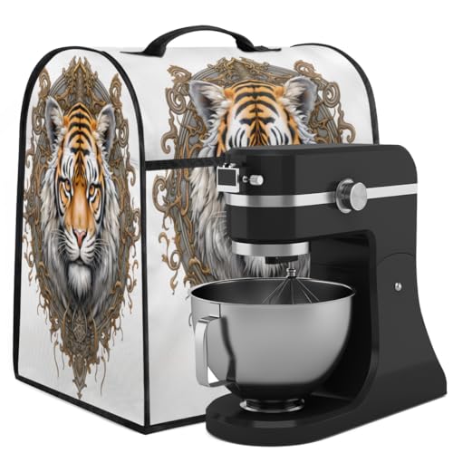 Coffee Maker Cover Tiger Retro Kitchen Appliance Covers Small Appliance Covers Blender Cover Juicer Cover Dust Covers for Kitchen Appliances with Top Handle and Pockets,Washable,C509