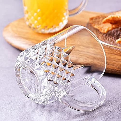 Image of ANKUL Premium Glass Coffee Mug Tea Cups Set of 6-200ML, Transparent, Glass Cups Set for Coffee, Green Tea, Herbal Tea, Lemon Tea, Milk Cup, Hot /Cold Drinks Cups (Elegant, 6)
