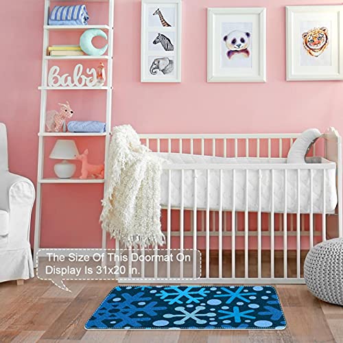 Paillasson d'intérieur super absorbant flocon de neige pour entrée cosy